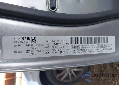 2016 Dodge Journey Sxt from USA, damaged, VIN 3C4PDCBG3GT180960